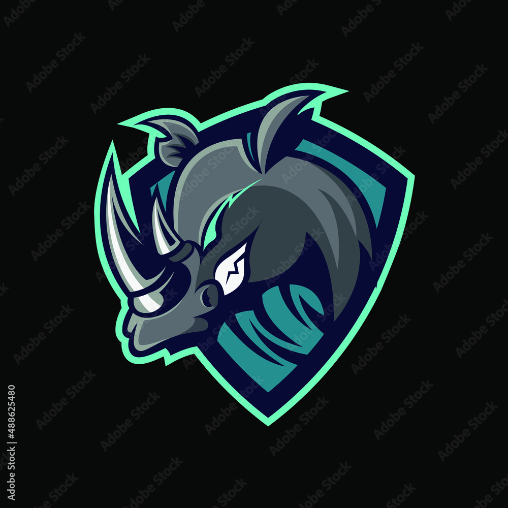 rhino logo esport. gaming mascot