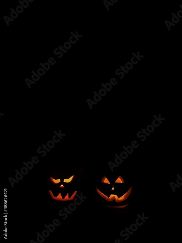 Citrouilles d'Halloween avec visage, bouhouhh © Nathan