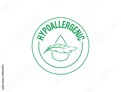 hypoallergenic drop and feather icon vector illustration 