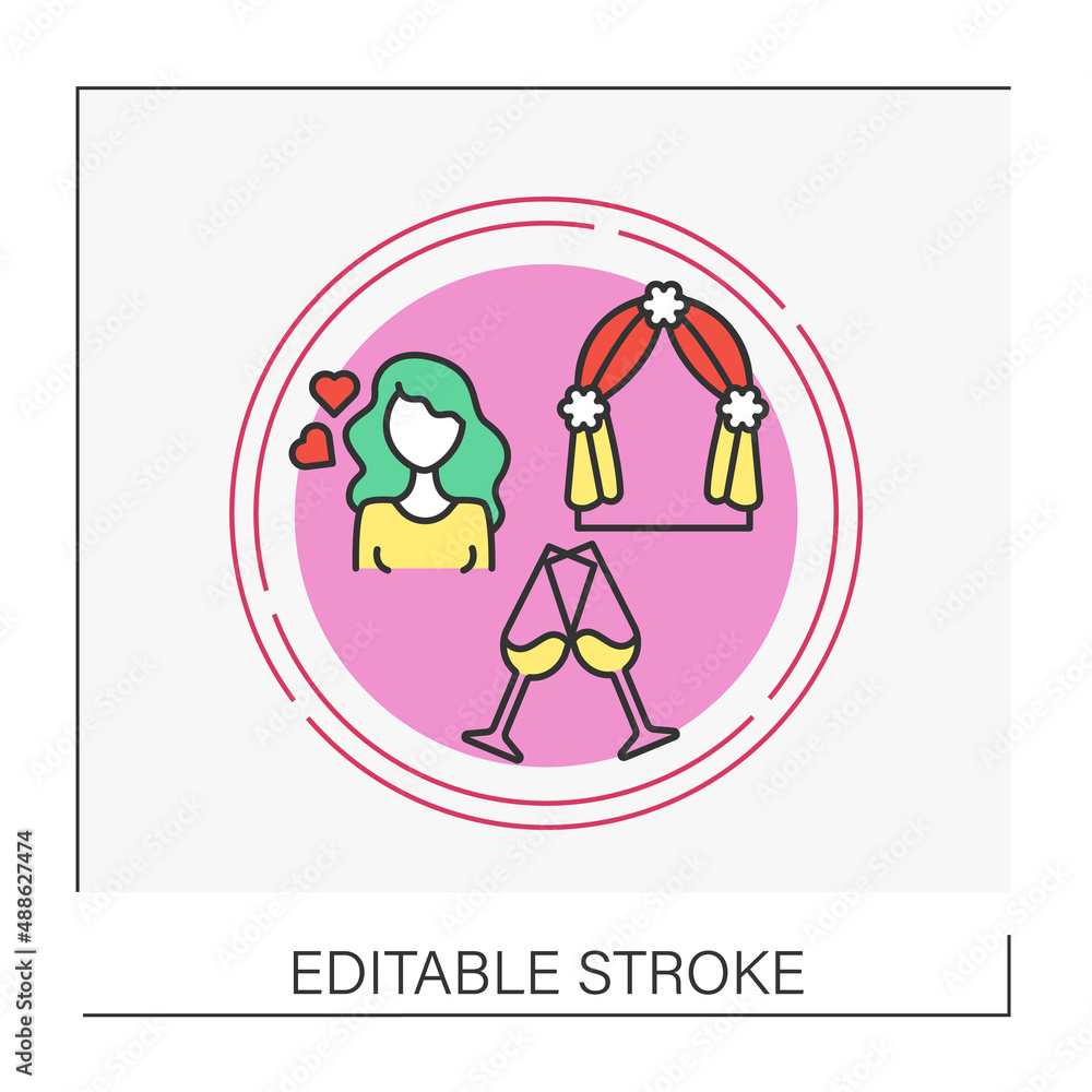 Altarconcept line icon. Place for bride and groom to exchange vows and get married.Wedding. Vector isolated conception metaphor illustration Altarconcept line icon. Place for bride and groom to exchange vows and get married.Wedding. Vector isolated conception metaphor illustration