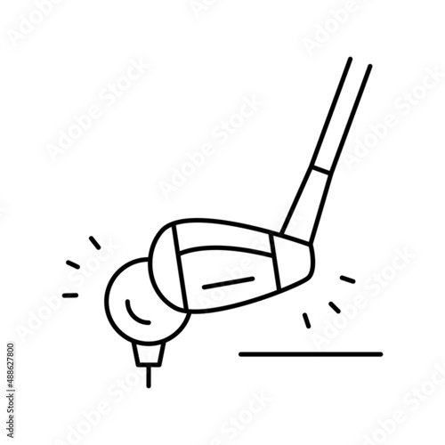 golf sport game line icon vector illustration