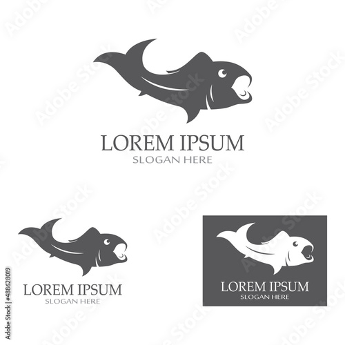 Fish logo, fishinghook, fish oil and seafood restaurant icon. With vector icon concept design illustration template
