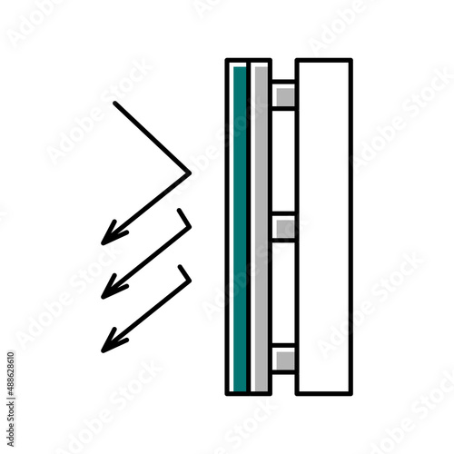 windproof layer color icon vector illustration
