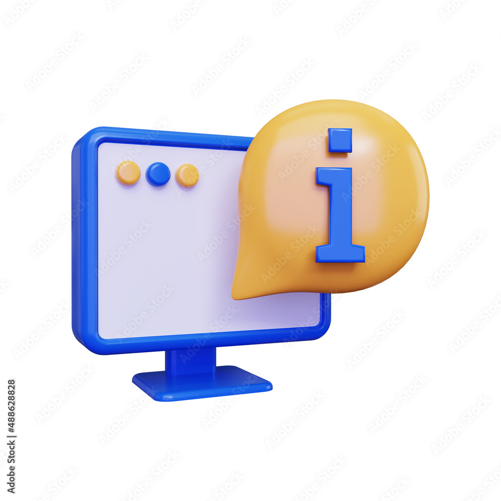 Desktop Information. isolated on a white background. 3d illustration Desktop Information. isolated on a white background. 3d illustration