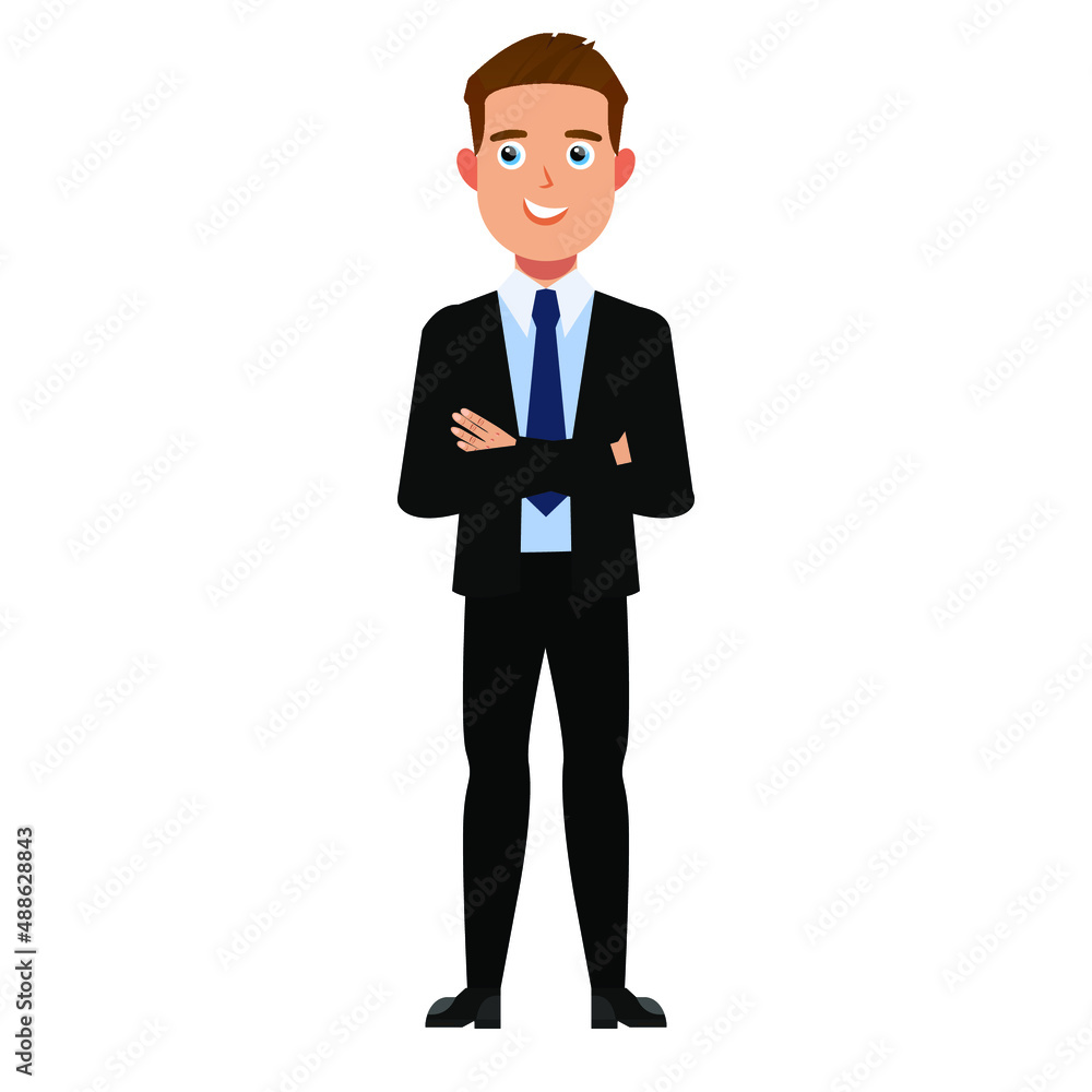 Happy businessman. Adult businessman. Vector illustration. Happy businessman. Adult businessman. Vector illustration.