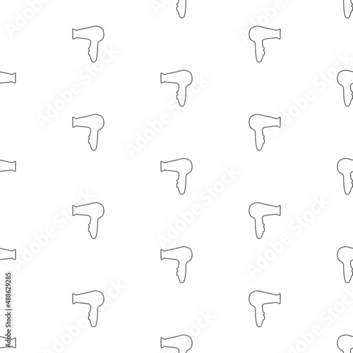 hair dryer seamless pattern isolated on white background.