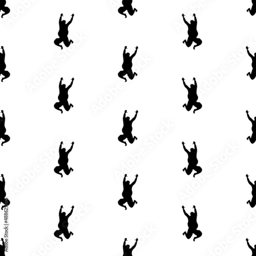 fat man seamless pattern isolated on white background.