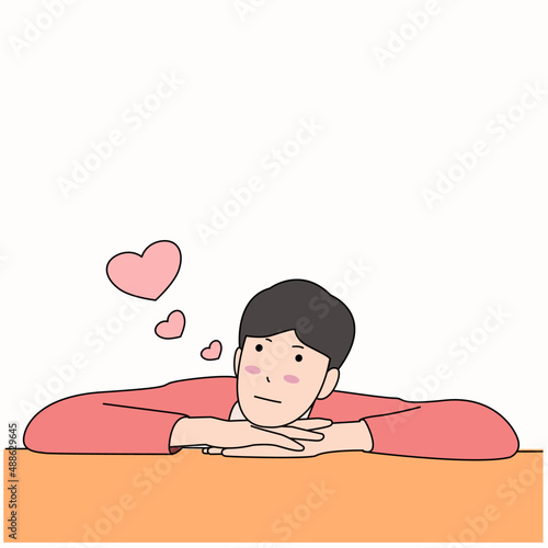 I want to know if that person will miss me or not. Flat vector illustration.
