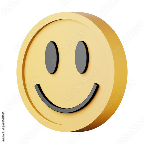 Smile face high quality 3d render illustration icon.