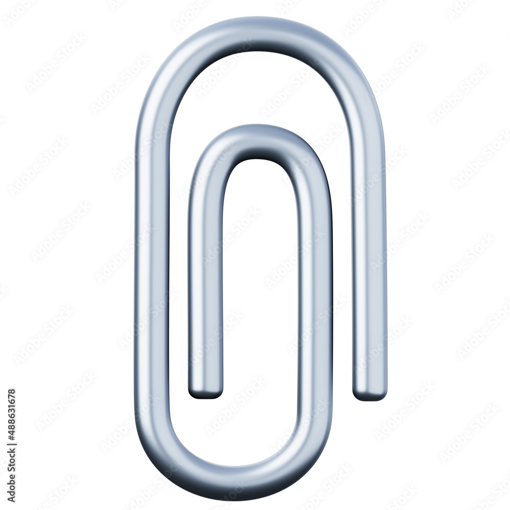 Paperclip high quality 3D render illustration. Office stationary object icon. Paperclip high quality 3D render illustration. Office stationary object icon.