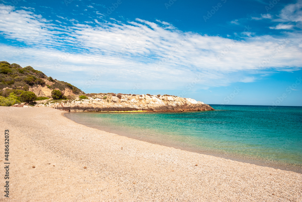 Sardegna, splendida spiaggia di Su Portu a Chia, Domus de Maria, Italia, Europa 