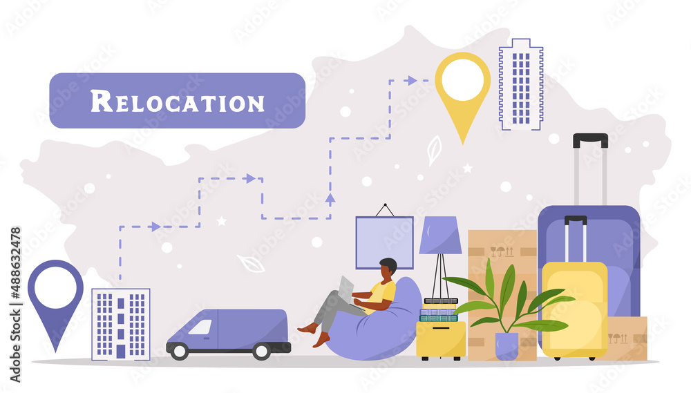 Fototapeta premium Relocation to new home Moving House Delivery Box