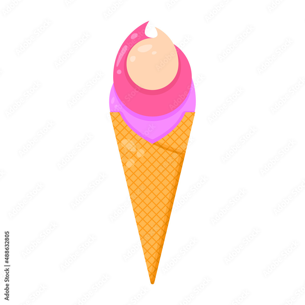Abstract Flat Fast Food Ice Cream Sweet Meal Background Vector Design Style Cooking, Breakfast