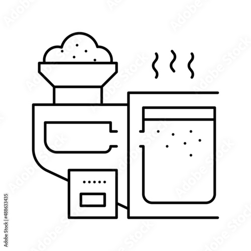 smelting sand glass manufacturing equipment line icon vector illustration