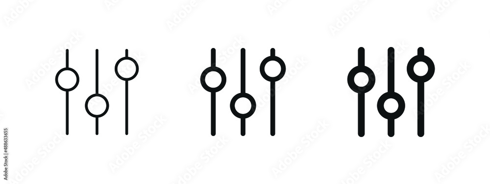 sound volume level icon, control panel slide icon, sound controller ...
