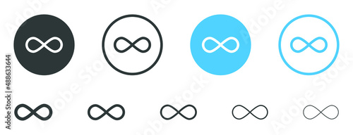 infinity icon . loop, infinite, endless, eternity symbols unlimited icons