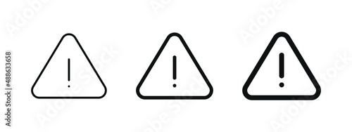 warning attention icon exclamation danger mark sign . caution warning signs