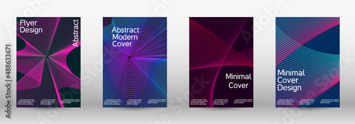 Minimum vector coverage. A set of modern abstract covers. Modern abstract background. Creative backgrounds from abstract lines to create a fashionable abstract cover, banner, poster, booklet.
