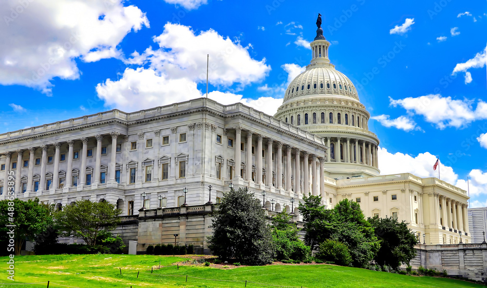 The Senate wing (i.e. north wing) of the U.S. Capitol building, Washington DC.
