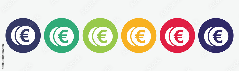 Vector set of isolated euro icon. Vector set of isolated euro icon.