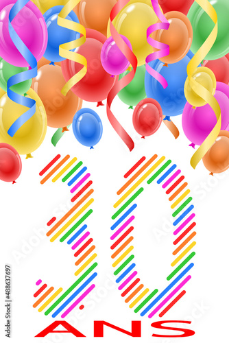 Carte d'anniversaire 30 Ans sur Fond Blanc v2
