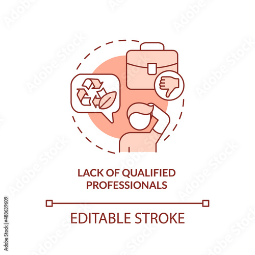 Lack of qualified professionals terracotta concept icon. Shortage of skilled workers abstract idea thin line illustration. Isolated outline drawing. Editable stroke. Arial, Myriad Pro-Bold fonts used
