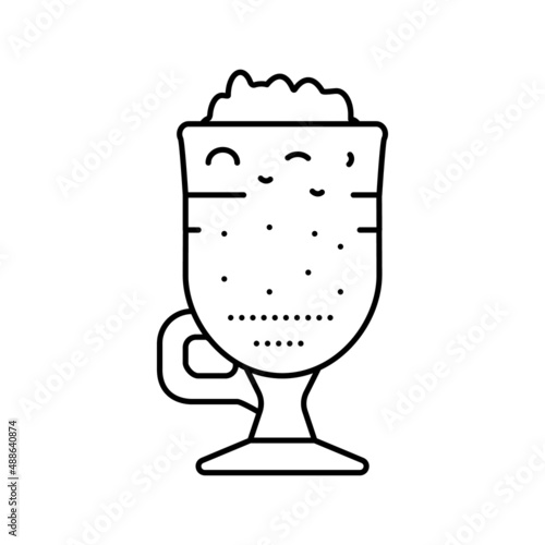 irish coffee line icon vector illustration