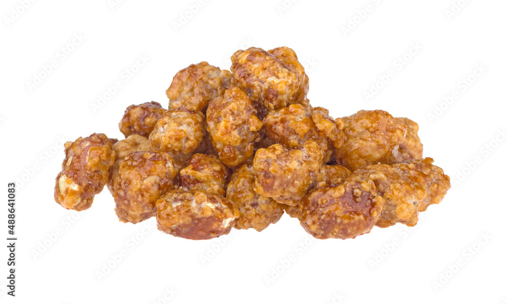 sweets peanuts in sugar caramel isolated on white background sweets peanuts in sugar caramel isolated on white background