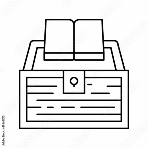 book educate knowledge line icon vector illustration
