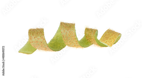 skin kiwi. peel kiwi isolated on white background.