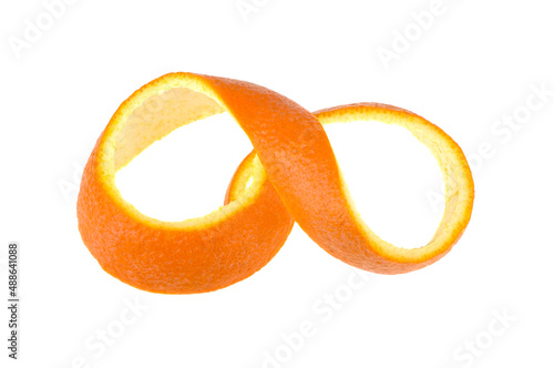 orange skin spiral isolated on white background