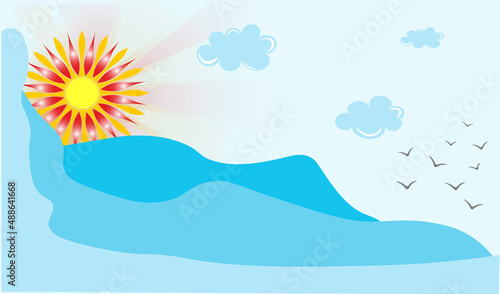 beautiful picture of the sky with the sun and clouds
