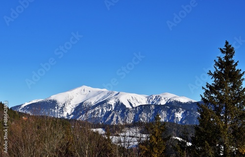 Schneeberg vom Semmering im Winter, Österreich