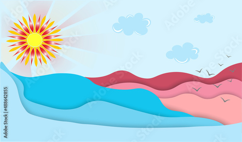 beautiful picture of the sky with the sun and clouds