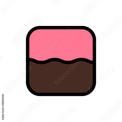 Chocolate strawberry sweet candy icon. Vector illustration. Valentine's Day Chocolate.