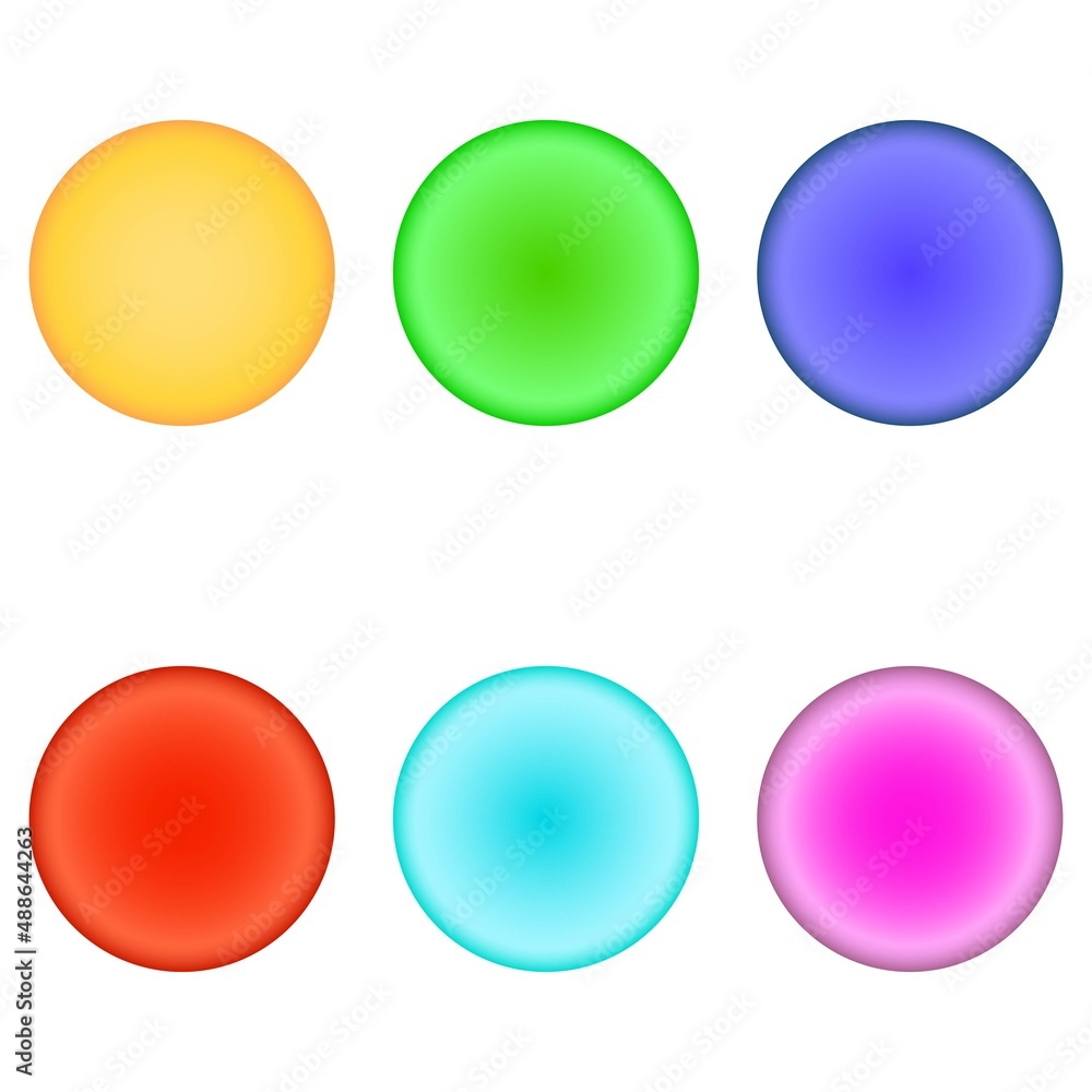 buttons in different color palettes in 3D buttons in different color palettes in 3D