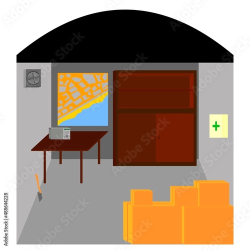 bunker room, bunker with supply