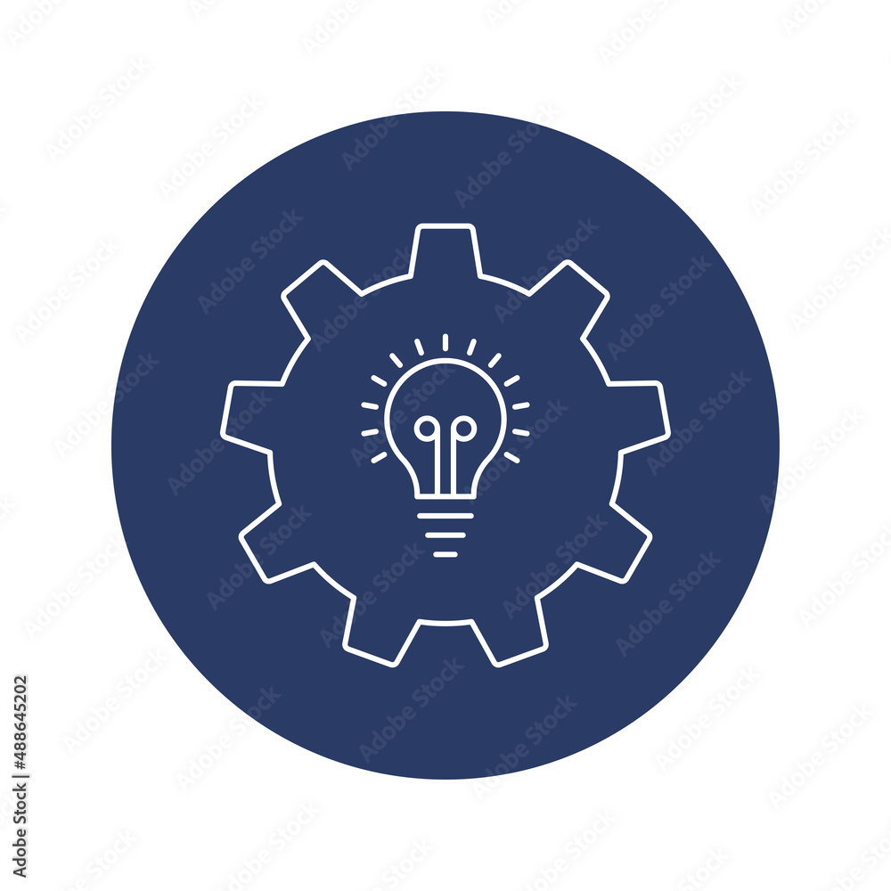 creative technology idea bulb gear icon creative technology idea bulb gear icon