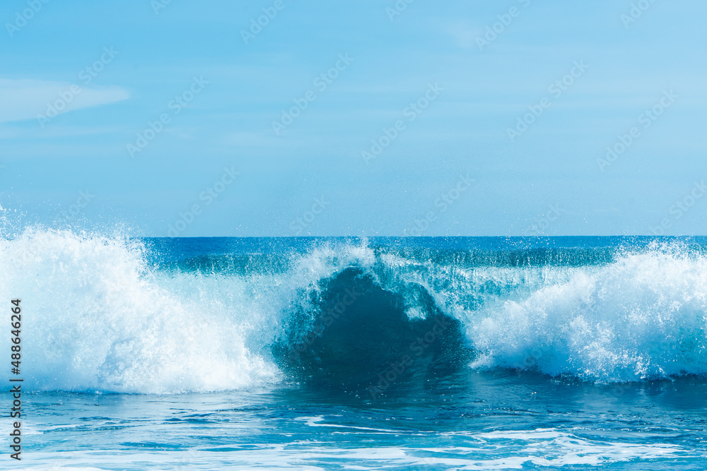 Fototapeta premium waves on a beautiful beach in Sukabumi, Indonesia