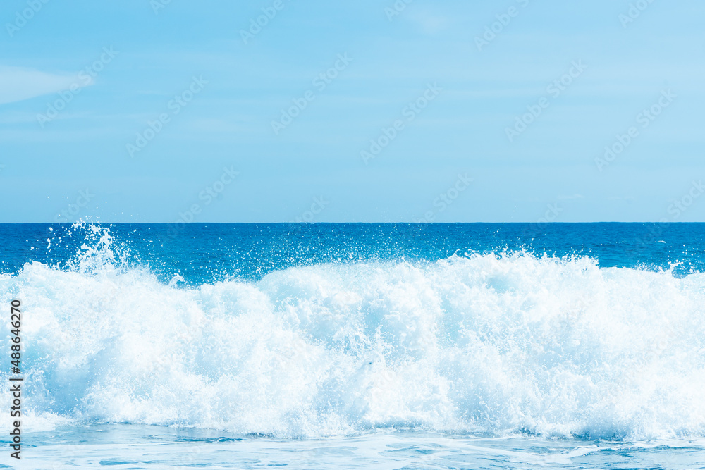 waves on a beautiful beach in Sukabumi, Indonesia waves on a beautiful beach in Sukabumi, Indonesia