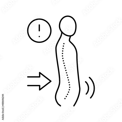 lordosis disease line icon vector illustration