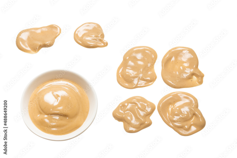 Mushroom sauce in a bowl isolated on white background. Mushroom sauce in a bowl isolated on white background.