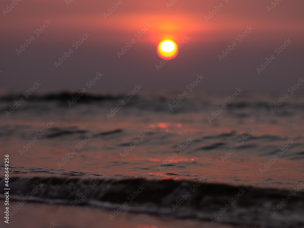 Beautiful sunset on a beach. Summer sunset. Beautiful sunset on a beach. Summer sunset.