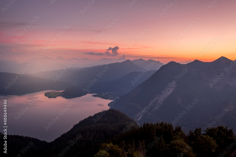 Sunset at Mount Jochberg in the Bavarian Alps