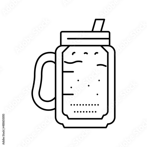 mocha coffee line icon vector illustration