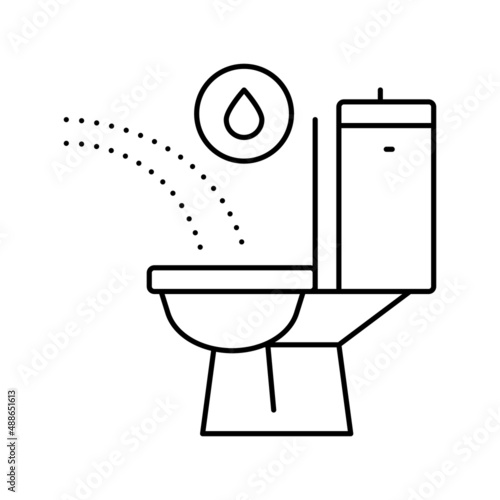 urination with blood line icon vector illustration