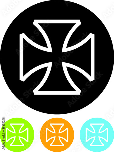 Maltese cross vector icon