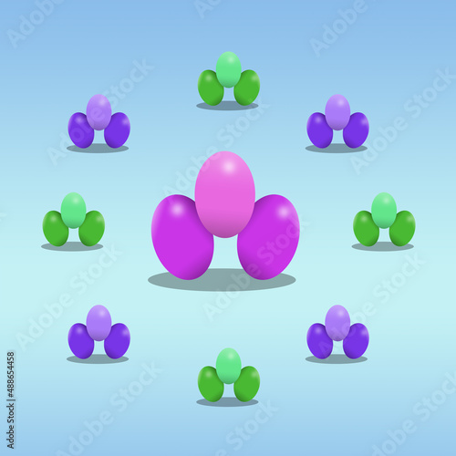 easter green pink purple eggs easter holidays card pattern colorful eggs