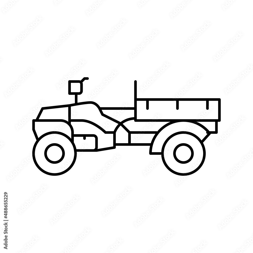 atv farm transport line icon vector illustration