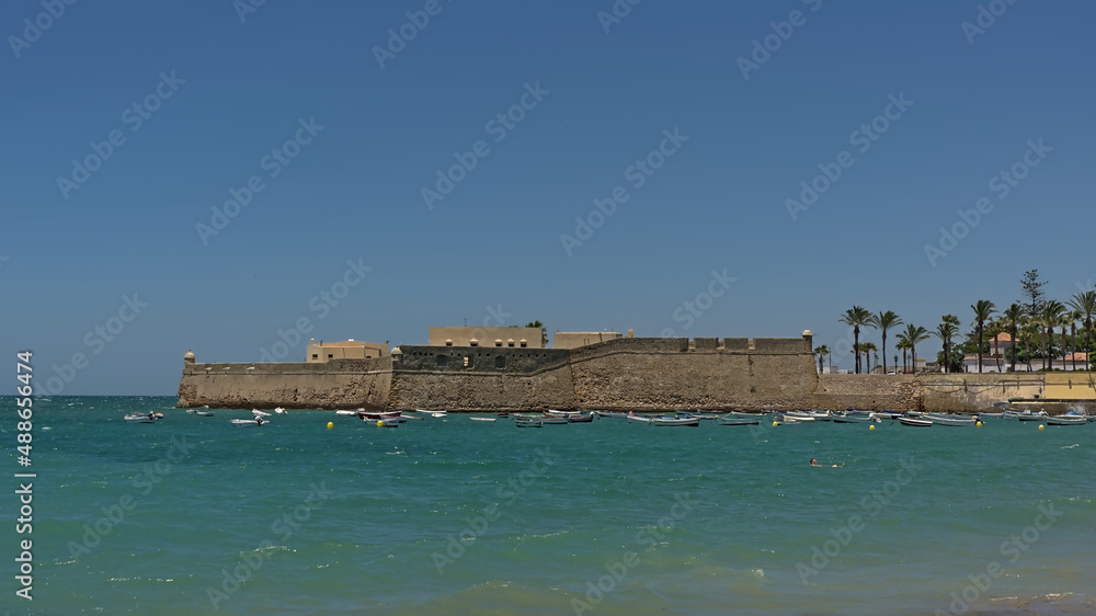 Castle of Santa Catalina, sea fort on the coast of in Cadiz
